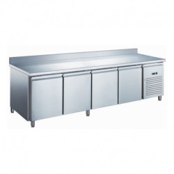 TABLE RÉFRIGÉRÉE PROF 600 POSITIVE AVEC DOSSERET - 4 PORTES SN4201X FURNOTEL