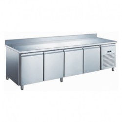 TABLE RÉFRIGÉRÉE GN1/1 POSITIVE PROF 700 AVEC DOSSERET - 4 PORTES GN4201X FURNOTEL