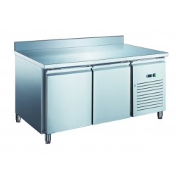 TABLE RÉFRIGÉRÉE INOX - PROF 800 MM - 600 X 400 MM - 2 PORTES - AVEC DOSSERET PA2201X FURNOTEL