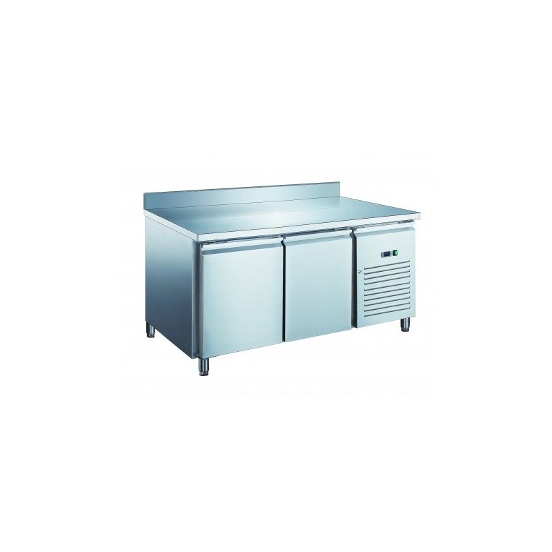 TABLE RÉFRIGÉRÉE INOX - PROF 800 MM - 600 X 400 MM - 2 PORTES - AVEC DOSSERET PA2201X FURNOTEL