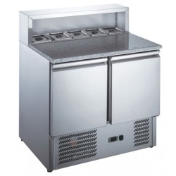 TABLE À PIZZA INOX - PROF 700 - GN 1/1 - 2 PORTES MP9001X FURNOTEL