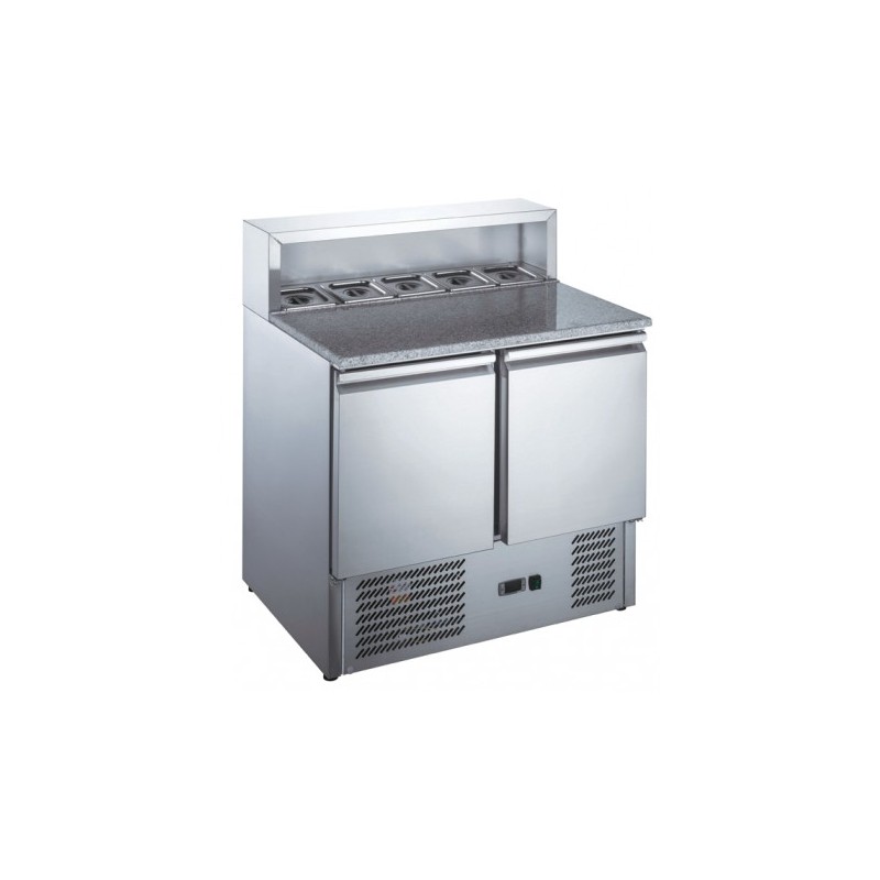 TABLE À PIZZA INOX - PROF 700 - GN 1/1 - 2 PORTES MP9001X FURNOTEL