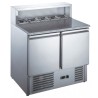 TABLE À PIZZA INOX - PROF 700 - GN 1/1 - 2 PORTES MP9001X FURNOTEL