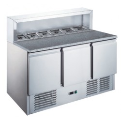 TABLE À PIZZA INOX - PROF 700 - GN 1/1 - 3 PORTES MP9031X FURNOTEL