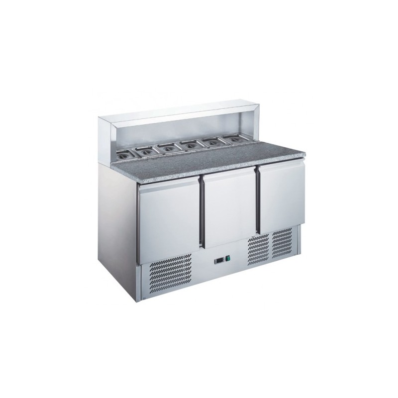 TABLE À PIZZA INOX - PROF 700 - GN 1/1 - 3 PORTES MP9031X FURNOTEL