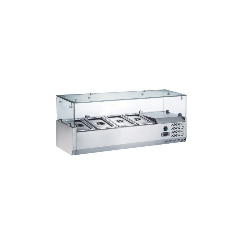 VITRINE POUR 5 BACS GN 1/4 - VITRAGE DROIT VRX121X FURNOTEL VITRINE POUR 5 BACS GN 1/4 - VITRAGE DROIT VRX121X FURNOTEL