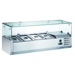 VITRINE POUR 10 BACS GN 1/4 - VITRAGE DROIT VRX201X FURNOTEL