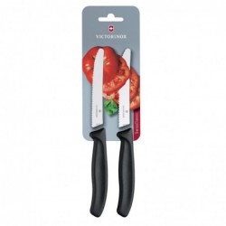 Set de couteaux à tomates et de table dentés Victorinox 11cm noirs (lot de 2) CU553 Victorinox