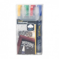 Marqueurs craie waterproof Securit (verre+ ardoise) pointe 2-6mm rouge
