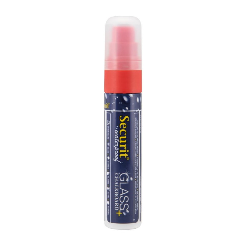 Marqueur craie waterproof Securit (verre+ ardoise) pointe 7-15mm rouge CU778 Securit