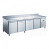 TABLE RÉFRIGÉRÉE PROF 600 POSITIVE AVEC DOSSERET - 4 PORTES SN4201X FURNOTEL