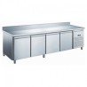 TABLE RÉFRIGÉRÉE GN 1/1 NÉGATIVE PROF 700 AVEC DOSSERET - 4 PORTES GN4201BTX FURNOTEL
