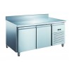 TABLE RÉFRIGÉRÉE INOX - PROF 800 MM - 600 X 400 MM - 2 PORTES - AVEC DOSSERET PA2201X FURNOTEL