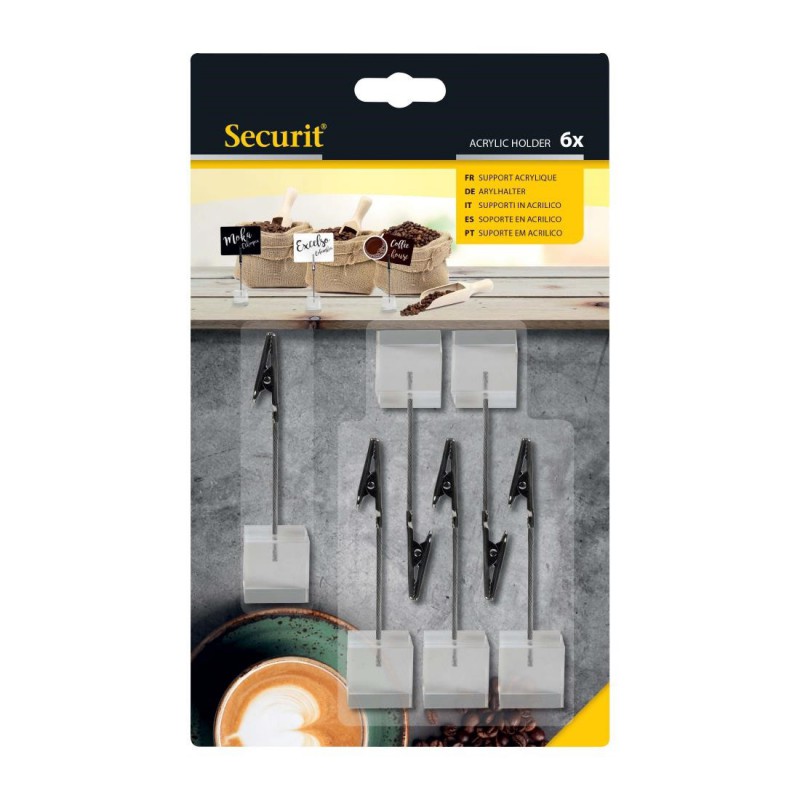 Porte-étiquettes en acrylique Securit (lot de 6) CU910 Securit Porte-étiquettes en acrylique Securit (lot de 6) CU910 Securit