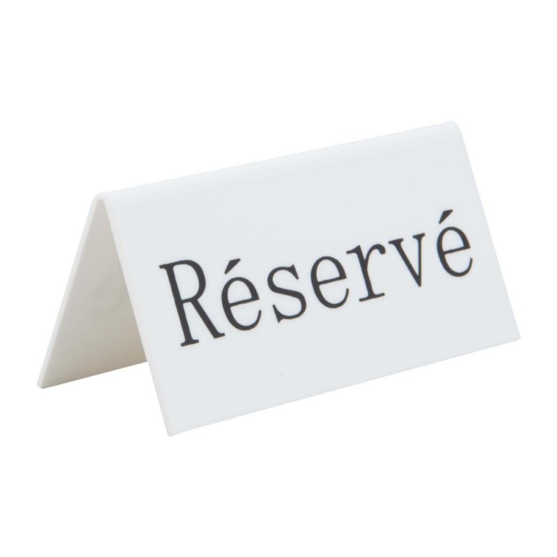 Chevalets table réservée Securit "Réservé" (lot de 5) CU914 Securit Chevalets table réservée Securit "Réservé" (lot de 5) CU914 Securit