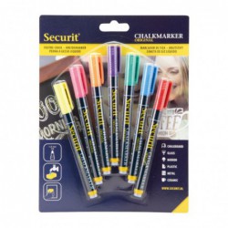 Marqueurs craie liquide Securit pointe 1-2mm couleurs (lot de 7) CU919 Securit