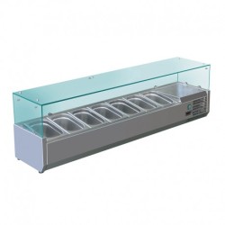 VITRINE POUR TABLE À PIZZA - 7 BACS GN 1/4 - VRX151 NOSEM