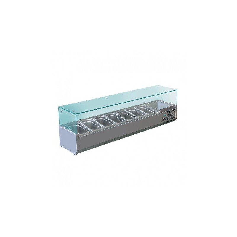 VITRINE POUR TABLE À PIZZA - 7 BACS GN 1/4 - VRX151 NOSEM VITRINE POUR TABLE À PIZZA - 7 BACS GN 1/4 - VRX151 NOSEM