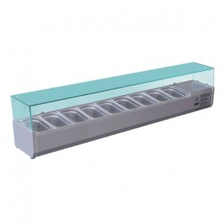 VITRINE POUR TABLE À PIZZA - 9 BACS GN 1/4 - VRX181 NOSEM
