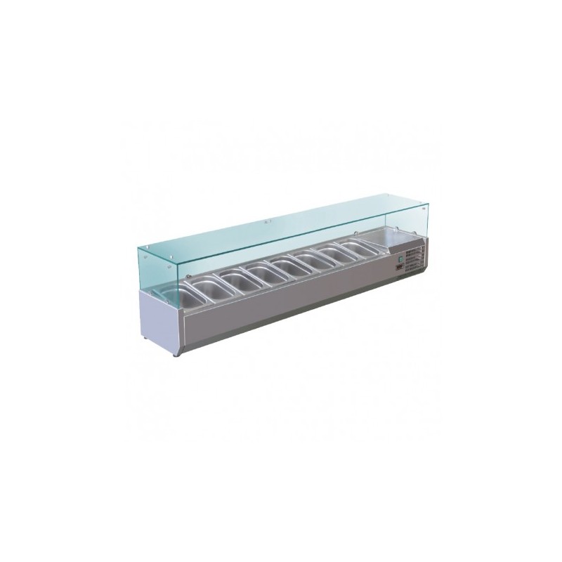 VITRINE POUR TABLE A PIZZA - 8 BACS GN 1/3 - V18GN13 NOSEM VITRINE POUR TABLE A PIZZA - 8 BACS GN 1/3 - V18GN13 NOSEM