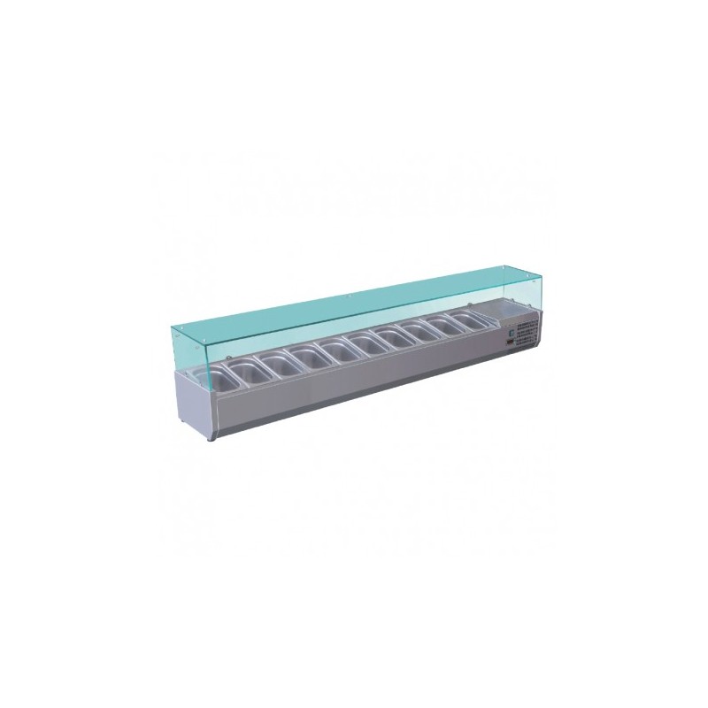 VITRINE POUR TABLE À PIZZA - 10 BACS GN 1/4 - VRX201 NOSEM VITRINE POUR TABLE À PIZZA - 10 BACS GN 1/4 - VRX201 NOSEM