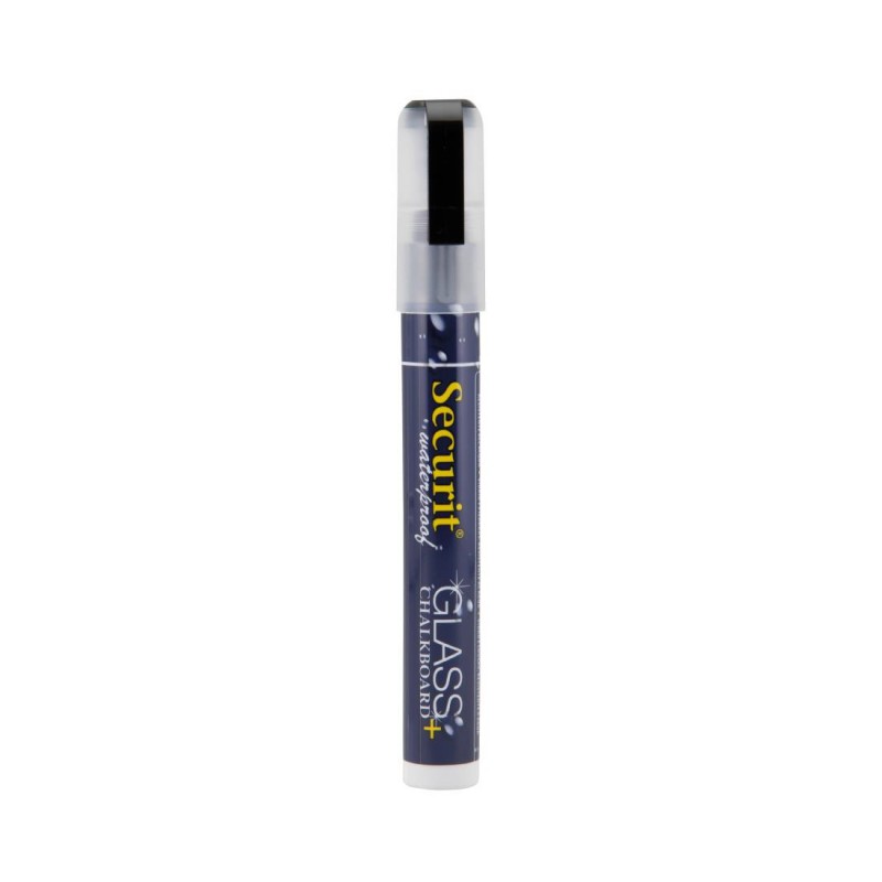 Marqueur craie waterproof Securit (verre+ ardoise) pointe 2-6mm noir CU921 Securit