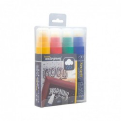 Marqueurs craie waterproof Securit (verre+ ardoise) pointe 7-15mm rouge