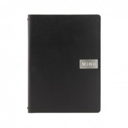 Protège-menu en cuir recyclé brut Securit Gamme Leather A4 noir CU925 Securit