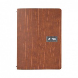 Protège-menu en cuir recyclé Securit Gamme Leather A4 marron  CU926 Securit