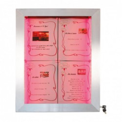 Porte-menu mural à LED couleurs en inox Securit 4xA4  CU937 Securit