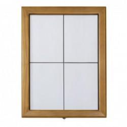 Porte-menu mural à LED blanches en teck Securit 4xA4  CU938 Securit