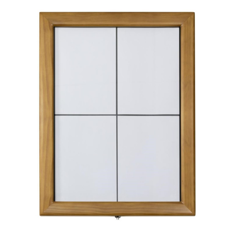 Porte-menu mural à LED blanches en teck Securit 4xA4  CU938 Securit