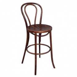 Tabouret haut bistro en bois courbé Fameg noyer CW012 Fameg