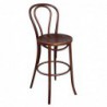 Tabouret haut bistro en bois courbé Fameg noyer CW012 Fameg