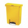 Poubelle à pédale frontale large Slim Jim Step-On Rubbermaid jaune 30L CW581 Rubbermaid