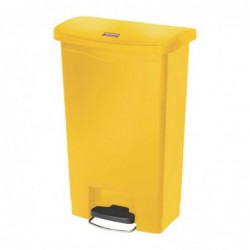 Poubelle à pédale frontale large Slim Jim Step-On Rubbermaid jaune 50L CW585 Slim Jim