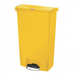 Poubelle à pédale frontale large Slim Jim Step-On Rubbermaid jaune 68L CW589 Slim Jim