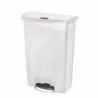 Poubelle à pédale frontale large Slim Jim Step-On Rubbermaid blanche 90L CW594 Rubbermaid