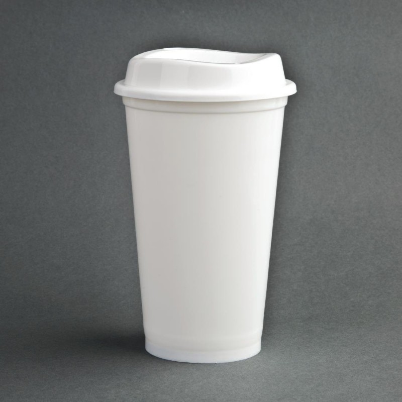 Gobelets à café réutilisables avec couvercles en polypropylène Olympia (lot de 25) CW929 Olympia Gobelets à café réutilisables avec couvercles en polypropylène Olympia (lot de 25) CW929 Olympia