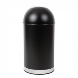 Poubelle dôme ouverte en acier Bolero noire 40L CW954 Bolero