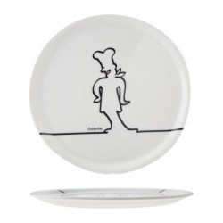 Assiettes à pizza 31cm Cosy & Trendy dessin noir funnyline (lot de 6) CX013E Cosy&Trendy
