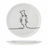 Assiettes à pizza 31cm Cosy & Trendy dessin noir funnyline (lot de 6) CX013E Cosy&Trendy