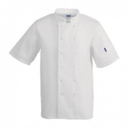 Veste de cuisine mixte Whites Vegas manches courtes blanche L A211-L Whites Chefs Clothing