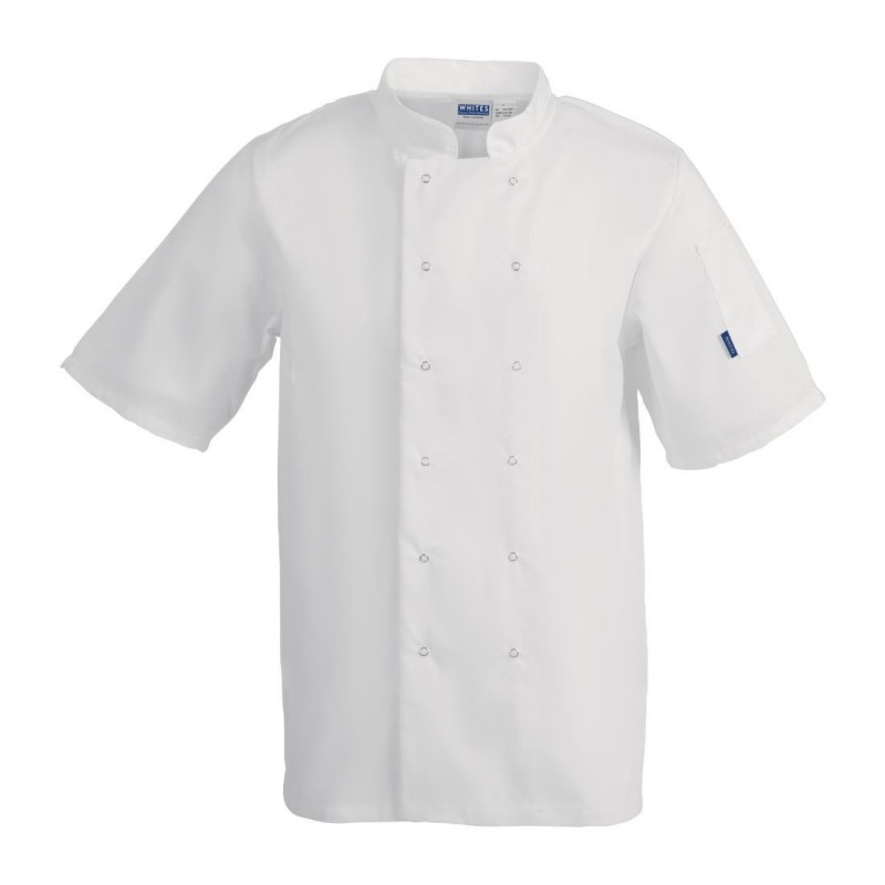 Veste de cuisine mixte Whites Vegas manches courtes blanche L A211-L Whites Chefs Clothing Veste de cuisine mixte Whites Vegas manches courtes blanche L A211-L Whites Chefs Clothing