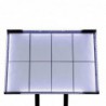 Porte-menu à LED blanches en acier noir Securit 8xA4 avec poteau et socle CX074 Securit