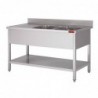 Plonge avec dosseret et sous-tablette 2 bacs à gauche et 1 égouttoir à droite Gastro M 1600x700x850mm CX518 Gastro M