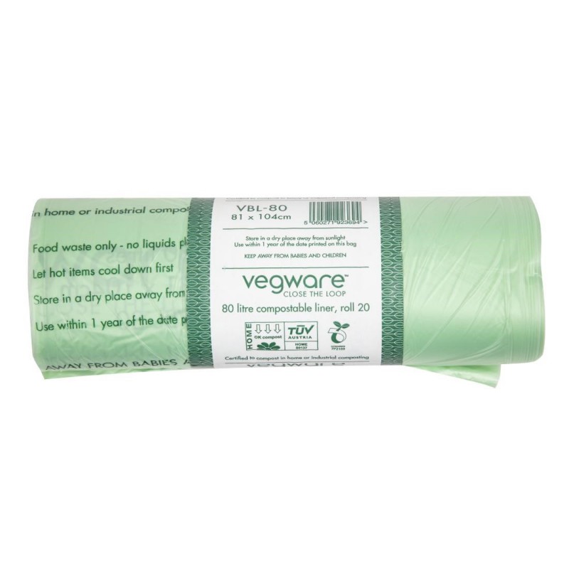 Sacs poubelle compostables Vegware Biobag 80L (lot de 240) CY581 Vegware Sacs poubelle compostables Vegware Biobag 80L (lot de 240) CY581 Vegware