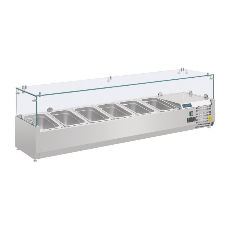 Saladette réfrigérée pour comptoir à pizza Polar Série G 6x GN 1/4 AB090 Polar Saladette réfrigérée pour comptoir à pizza Polar Série G 6x GN 1/4 AB090 Polar