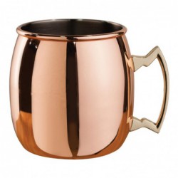 Mug incurvé plaqué cuivre poignée en laiton Moscow Mule Beaumont 500ml CZ545 Beaumont