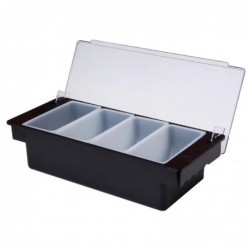 Boîte ingrédients en plastique noir Beaumont 4 bacs CZ603 Beaumont